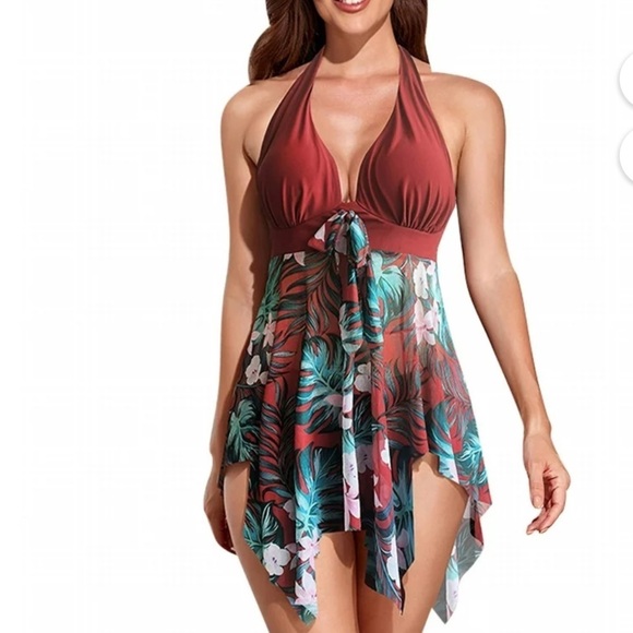 Women’s Flowy Halter Swim Cover Dress One Piece XL - Picture 12 of 12